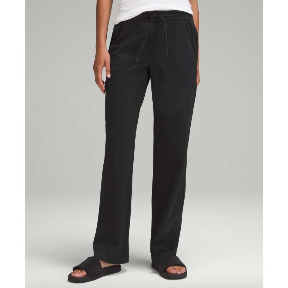 Lululemon Luxtreme Mid-Rise Straight-Leg Trouser Pants Athleisure Black Large